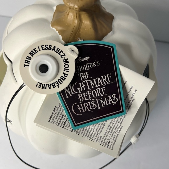 Nightmare Before Christmas Disney Jack Skellington Light Up Pumpkin Head 10"Ht - Picture 5 of 6